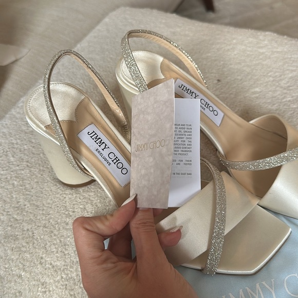 Jimmy Choo Plum 85MM Satin Bridal Sandals - Picture 9 of 9